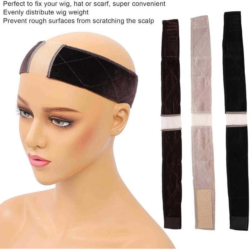 Diadema De Peluca De 3 Piezas, Encaje Ajustable, Bandas De