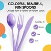 Heavy Duty Lavender Plastic Disposable Cutlery - 50 Pcs, Including