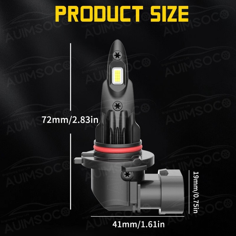 AUIMSOCO 9005 9005 LED Headlight KIT Combo Bulbs 10000K High&Low
