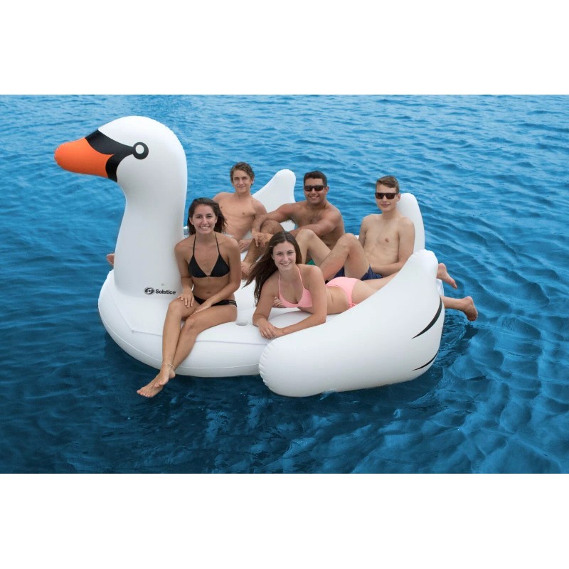 Swimline Mega Swan Inflatable Pool Float w/Cup Holders 850lb Capacity