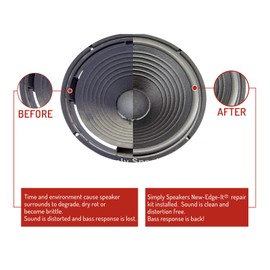 Simply Speakers 12 Inch Foam Speaker Repair Kit Compatible with 122A, 126A, 128H, 128H-1, Fits 9-3/8 Inch Cone, FSK-12A (Pair)