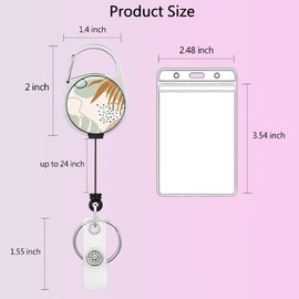 Badge Reel Retractable Keychain Heavy Duty with Belt Clip Nurse Badge Holder with Waterproof Vertical ID Card Holders for ID Name Cards/Credit Card/Hotel Key Cards (2 Pack Abstract Art)