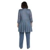 R&M Richards Womens Elegant Metallic Rib Knit Twinset Pant Suit