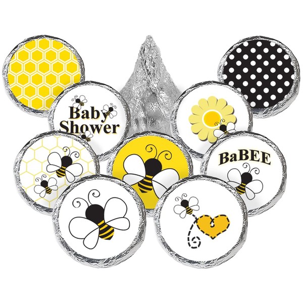 Bumble Bee Baby Shower Favor Stickers - 180 Labels