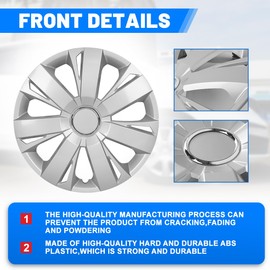 NIXON OFFROAD 15 Inch Hubcaps [Only Fit Iron Hub] Universal Wheel Rim Cover (Set of 4) ABS Hub Caps Replacement for Car Truck SUV (15 Inch, Lacquer, 5077Style)
