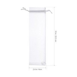 DOITOOL Organza Hand Fan Bags, 50Pcs White Folding Fan Drawstring Bag Decorative Organza Pouch Party Wedding Favor Bags - 2.4 x 10 Inches