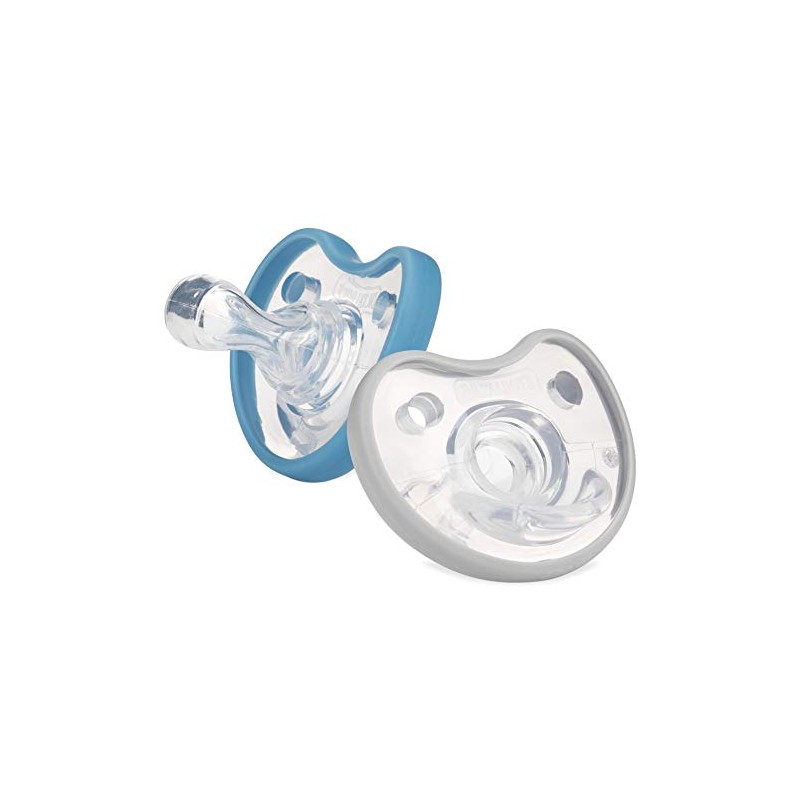 Dr. Talbot's Soft-Flex Chupetes ortodónticos 6-12 meses, azul/gris, paquete de