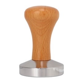 Coffee Tamper Stainless Steel Flat Bottom Tamping Tool Coffee Hand Tamper with Wooden Handle 51mm/2.0in