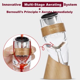 ZORTUNG Wine Aerator Decanter Pourer with Strainer for Sediment Stand Travel Bag Diffuser Airarator Filter Aireators Pour Airrater for Red and White Wine Christmas Idea Gifts