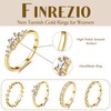 Finrezio Stackable Gold Rings for Women Non Tarnish 14K Gold