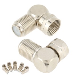 5pcs TV Antenna Male to F Type Female Right Angle Cable Connector Adapter Set for Home Theater