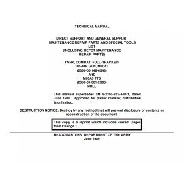 646 Page M60 105mm Main Battle Tank Repair Parts Special Tools List Manual on CD