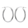 Sterling Silver 25mm Oval Hoop Earrings