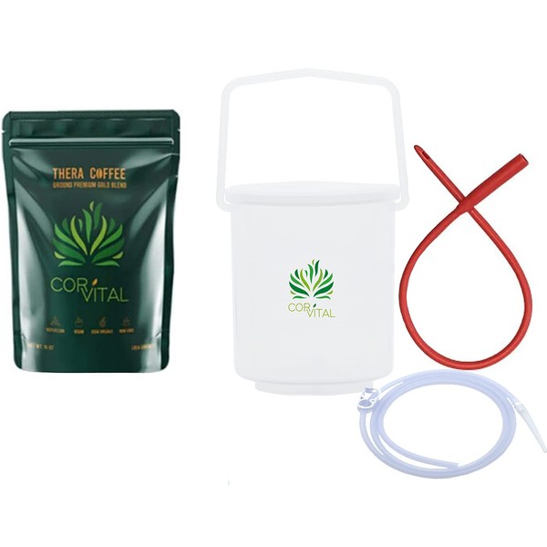 Cor-Vital Coffee Enema Kit for Colon Cleansing with 1 LB