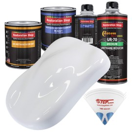Restoration Shop - Winter White Urethane Basecoat with Clearcoat Auto Paint - Complete Medium Quart Paint Kit - Professional High Gloss Automotive, Car, Truck Refinish Coating