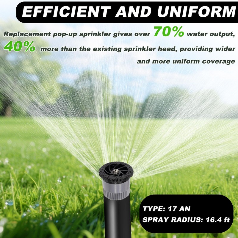 SprinklerHead17AN 10 PCS 17AN Variable Arc Sprinkler Nozzles, Full Circle