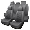 GEEYONTEK Premium Leather Car Seat Covers Full Set,Universal Fit for