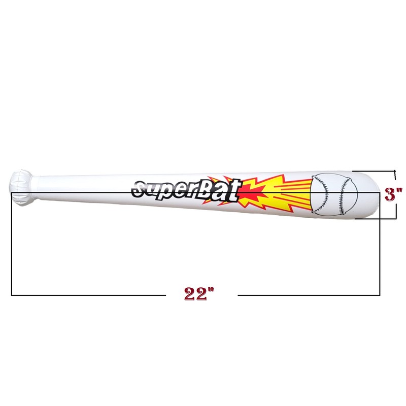 Superbat Inflatable Baseball Bat (24 Pack) (22") Vinyl. Super Fun