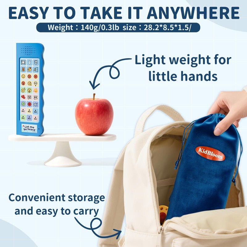 KidBloom AAC Communication Device, Autism Sensory Equipment with 6 Programmable