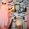 120Pcs Halloween Home Decor 3D Bats Halloween Window Stickers,4 Sizes