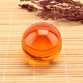 40mm Citrine Quartz Crystal,Clear Crystal Ball with Stand Crystal Healing Ball Sphere Natural Quartz Amber Healing Gemstone