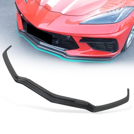 Etesan Carbon Fiber Painted C8 Front Splitter Fit for Corvette C8 Stingray Z51 2020-2025 ABS Front Bumper Lip Splitter Replacement Kit OEM #84869770 3PCS