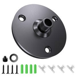 Mic Podium Flange Mounts with Pad, 5/8"Thread Mic Gooseneck Table Stand, Wall Mountable Mic Bracket, Sturdy and Stable for Various Settings Black