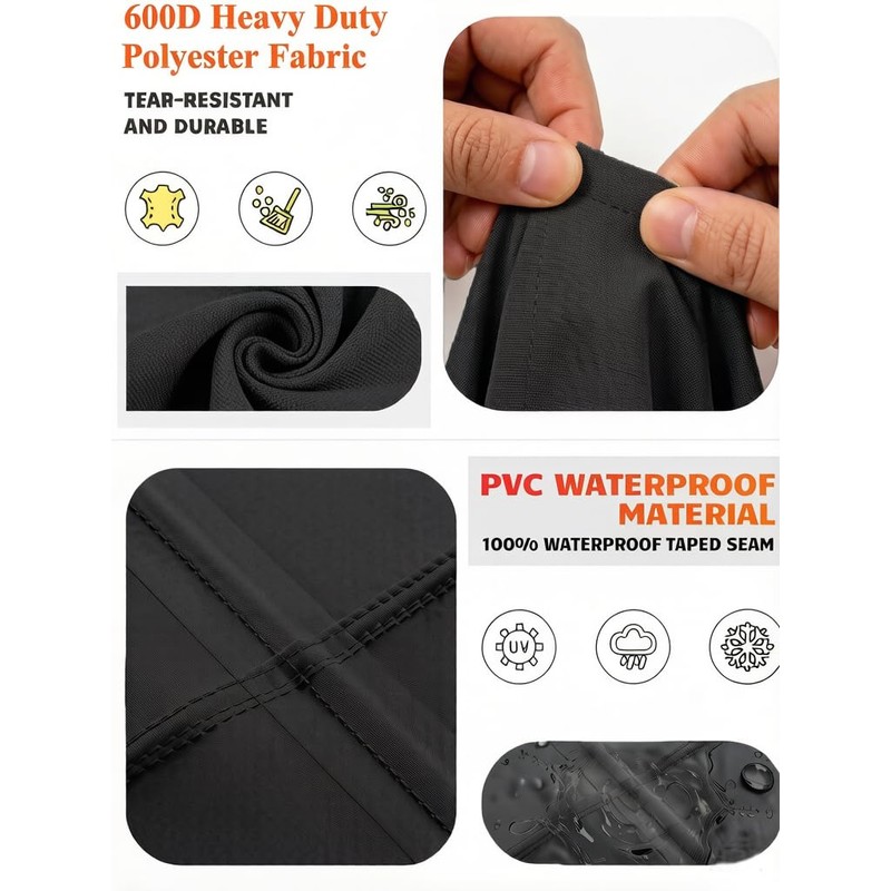 Garden Balsam 600D Heavy Duty Waterproof Patio Fire Pit Cover