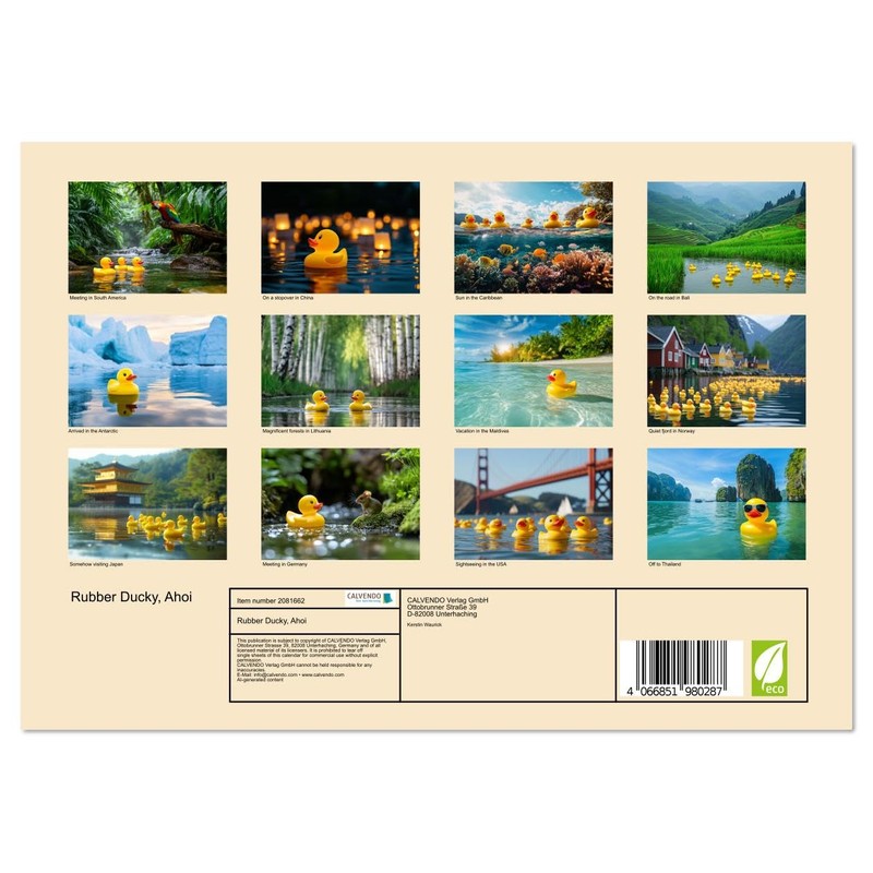 Rubber Ducky, Ahoi (Monthly Wall Calendar 2026 16.5" x 23.4"