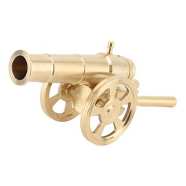 Pssopp Brass Cannon Model, Vintage Desktop Cannon Statue, Durable Metal Decoration for Home Office Living Room, Easy Maintenance Design