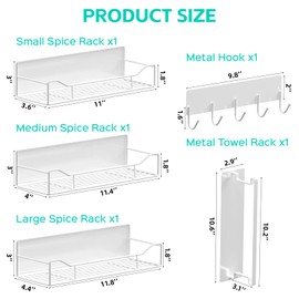 JulktLli 5 Pack Magnetic Shelves for Washing Machine & Refrigerator - Heavy Duty Laundry Room Organization System with Tool Hooks, Versatile Metal Storage Baskets for Kitchen, Closet (White)