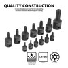 NEIKO 10282B 13 Piece Security Torx Socket Bit Set, 6
