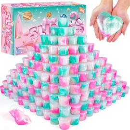 120 Pack Galaxy Slime Kit, Mini Bulk Slimes Stress Relief Toys for Girls Boys, Smooth and Soft, Party Favors, Goodie Bag Stuffers, Classroom Exchange Prizes, Valentine’s Slime Putty for Kids