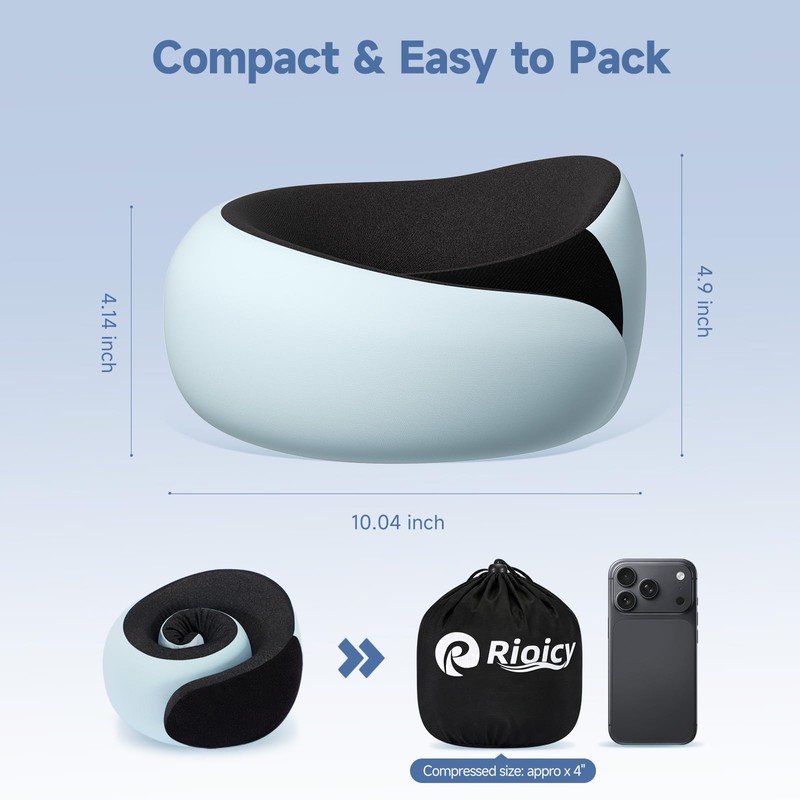 Neck Pillow for Travel, Memory Foam Travel Pillow for Airplanes