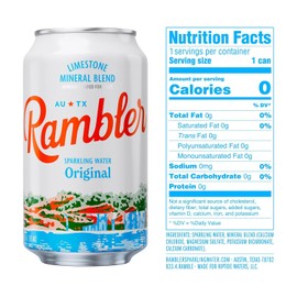AUTX RAMBLER Sparkling Water, Texas Limestone Mineral Blend, Variety Pack (Original, Lemon-Lime, Grapefruit), 12-Ounce Cans, One 8-Pack Each x 3 Flavors (24 Cans Total)