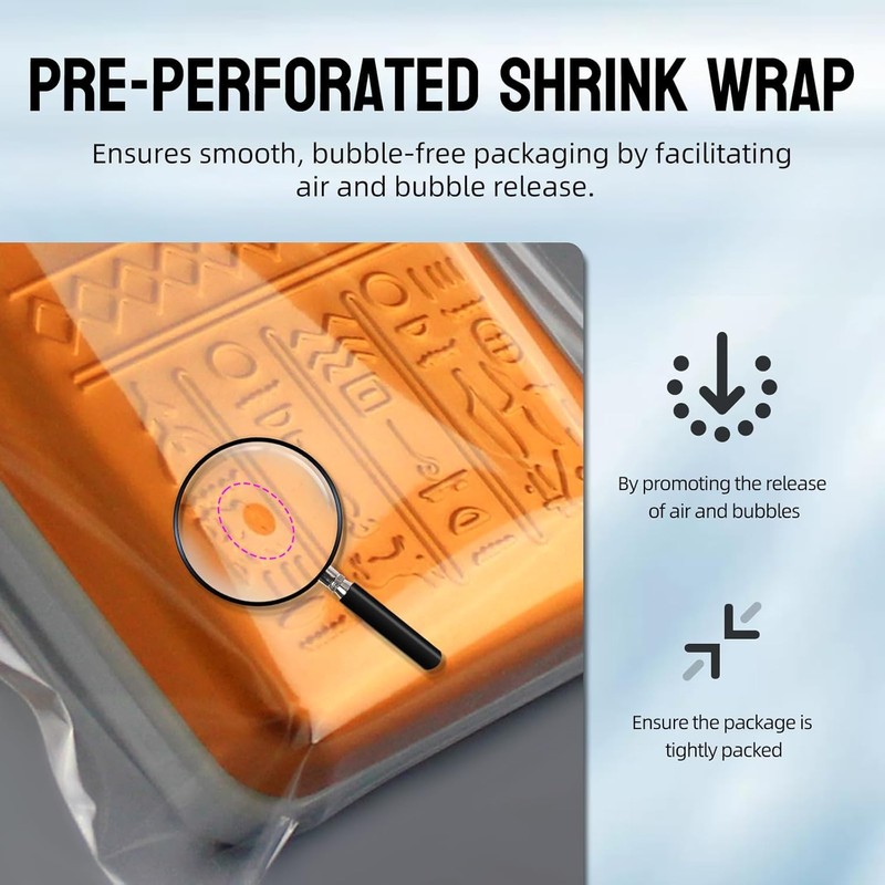 MITOB 100 Pack 4.3x5.9 inch Clear POF Heat Shrink Wrap