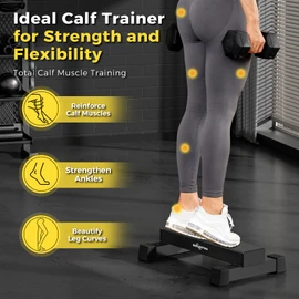 Upgraded Calf Raise Bar for Home Gym Workouts, Standing Calf Raise Machine for Calf Stretching, Squating, Foot Stretching, Anti-Slip Solid Calf Block, Ankle Calf Stretcher. (Black)
