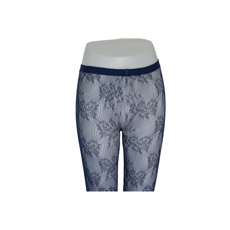 TBFT Blue lace tights fishnet stockings for women funky patterned