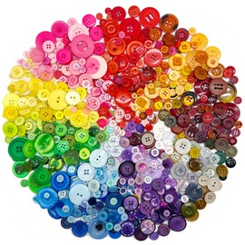 Haawooky 500-700 PCS Assorted Mixed Color Resin Buttons 2 and 4 Holes Round Craft for Sewing DIY Crafts Children's Manual Button Painting,DIY Handmade Ornament
