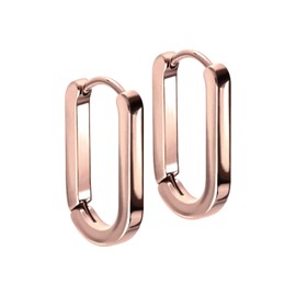 FILANGO 1 Pair Surgical Steel Hoop Earrings | Oval | Earring Clicker Ear Jewellery | Choice of Colours, Stainless Steel