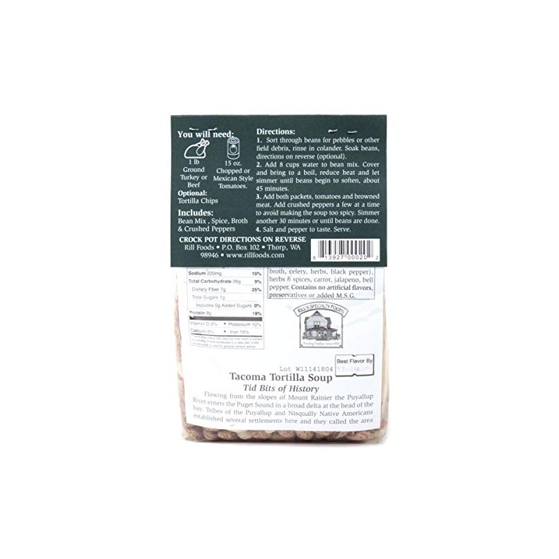 Rill Foods Tacoma Tortilla Bean Soup Mix 16 oz