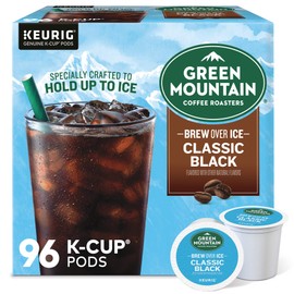 Green Mountain Coffee Roasters Brew Over Ice Classic Black, Single Serve Keurig K-Cup Pods, Dark Roast Iced Coffee, 96 Count