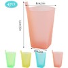 Taozoey Built-in Straw Cups, 4 Colours Drinking Cup with Built-in