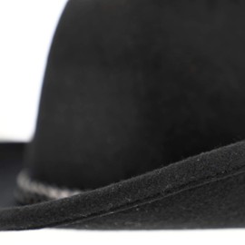 fiebig Western Hat Chuck with Faux Leather Band Cowboy Hat Made of 100% Wool Felt Made in Italy Individually Mouldable Wool Felt Hat in Many Sizes, black