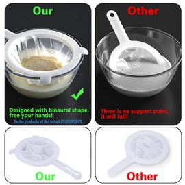 SYJINHUASY Kitchen Ultra-Fine Nylon Mesh Strainer Food Yogurt Mesh Sieve Plastic Mesh Colander with ​Handle Mini Brine Shrimp Separation Net for Filtering Juice Juice Milk Honey (200Mesh)