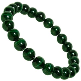 Kaltner Präsente Gift Idea - High Quality Gemstone Bracelet Malachite Ball Bracelet Diameter 8 mm Stretchy (Stretch Band), Gemstone, malachite