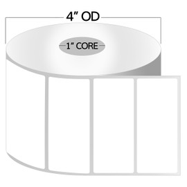 3" x 1" [ OfficeSmartLabels ] ZE1300100 Direct Thermal Labels, Compatible with Zebra Printers Postage Barcode Shipping Desktop Printer Sticker - 10 Rolls / 1" Core