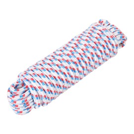 Rebower 3/8" 49ft Diamond Braided Ropes White Nylon Rope Polypropylene Flag Pole Cord Utility String,[for Camping and Hiking, Indoor and Outdoor Use]