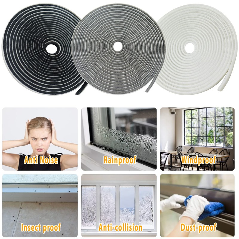 39.4FT Brush Weather Stripping, Neat Pile Self Adhesive Seal Strip