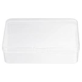 HARFINGTON 24pcs Small Plastic Beads Storage Containers Box 3.74" x 2.56" x 1.02" Bead Organizer Case Empty Storage Box with Hinged Lid for Small Items Beads Crafts Jewelry Hardware, Clear